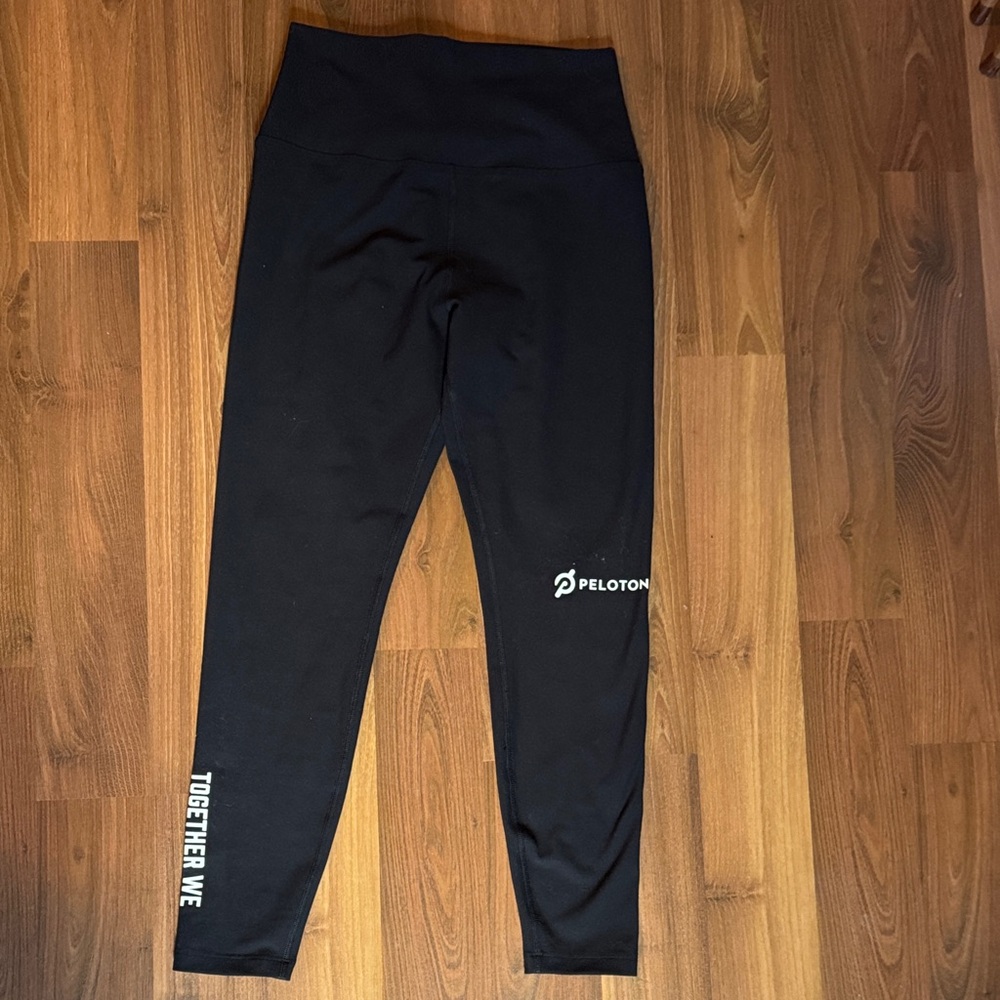 Peloton Black Leggings with White Logo